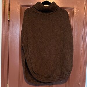 Gucci Brown Turtleneck Sweater Poncho